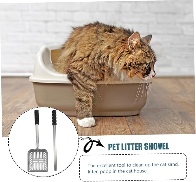 Kisangel Handle Cat Litter Shovel Pet Poop Scoop Practical Cleaning Tool for Easy Litter Management