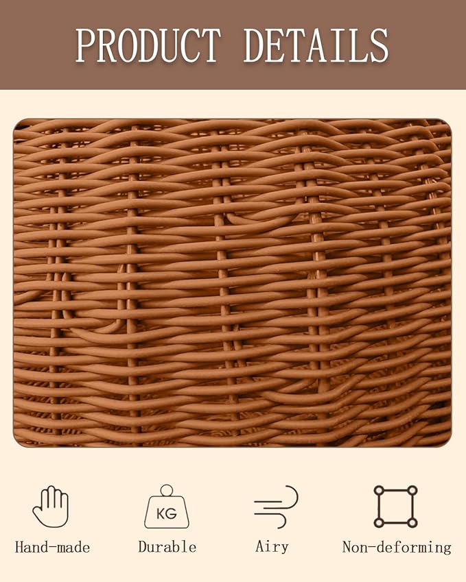 Wicker Cat Bed Indoor & Outdoor, Handwoven PP Rattan Cat Swing Bed with Removable Washable Cushion, Breathable Waterproof Cat House for Cats & Small Dogs (Large–16.9" L × 25.98" H)