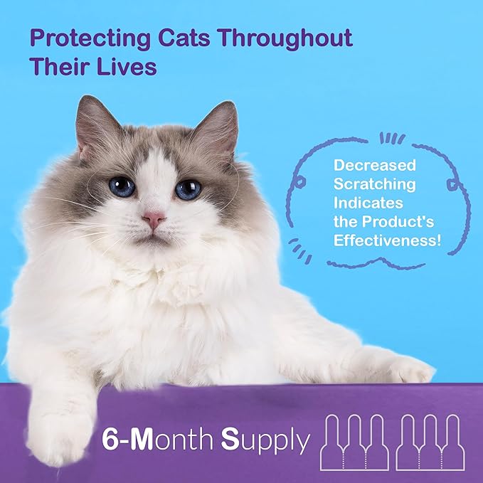 Topical Flea and Tick for Large Cats: Waterproof Topical Cat Flea and Tick – Fast-Acting & Long-Lasting at Home Control for Cats Over 9 lbs and 8 Weeks or Older – 12-Dose Supply