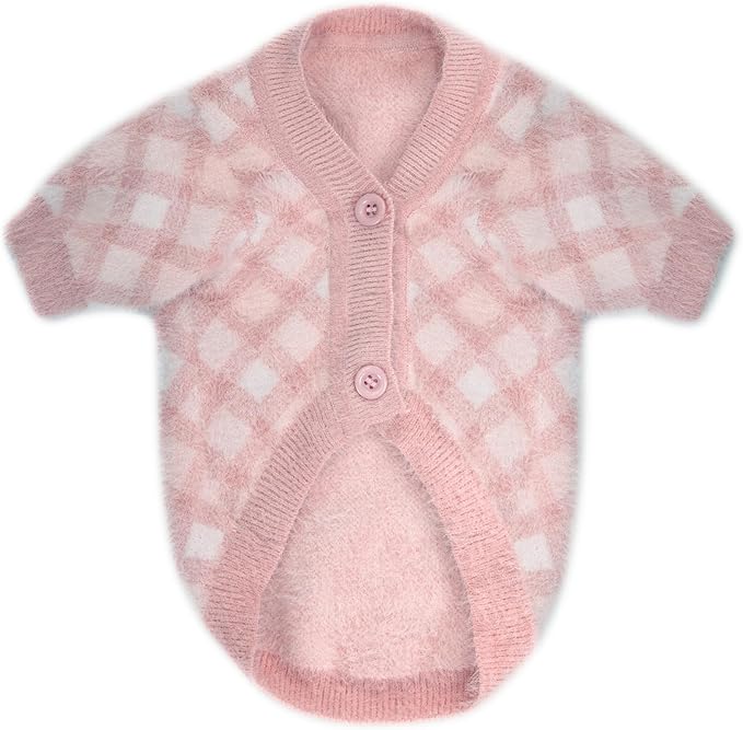 Dog Sweater, Sweaters for Small Dogs, Warm Soft Pet Clothes for Puppy, Medium Large Cat, Dogs Girl or Boy, Dog Shirt for Winter Christmas (Pink, X-Small)