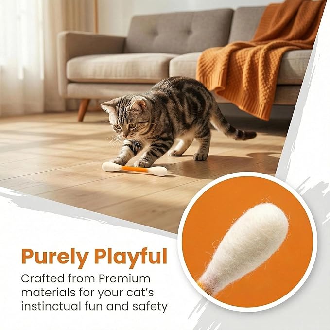 Cotton Swabs Cat Toys with Catnip,6 Pk Soft Interactive Giant Q Tip Cat Toy,Durable for Chew, Organic Catnip for Anxiety & as Digestive Aid,The ideal gift for cat lovers (Colorful 6-pack)