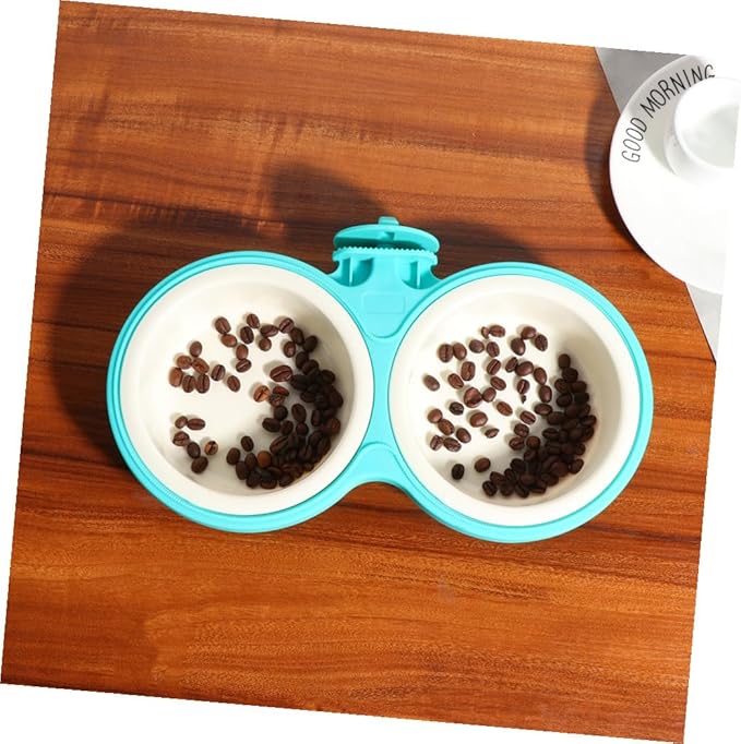 Sosoport 1pc Hanging Pet Double Bowls Large Pet Feeder for Cats and Dogs and Easy to Space-Saving Design for Convenient Feeding Cages