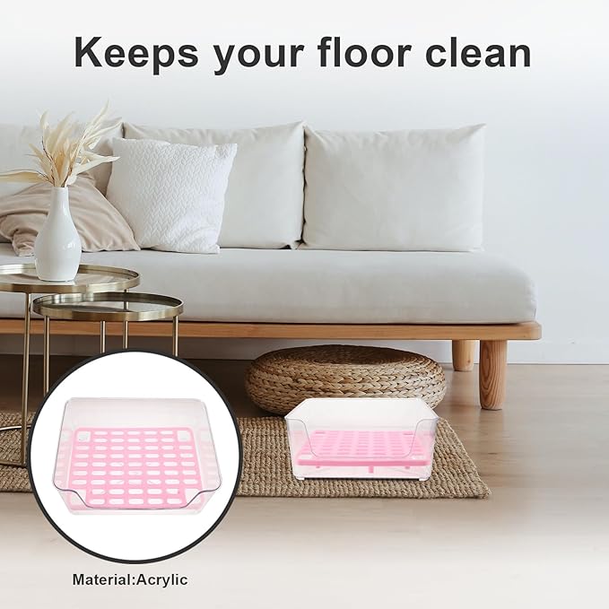 Luxshiny Portable Cat Litter Box Anti-Splash Acrylic Raised Medium Pet Toilet Tray for Kitten Housebreaking and Travel