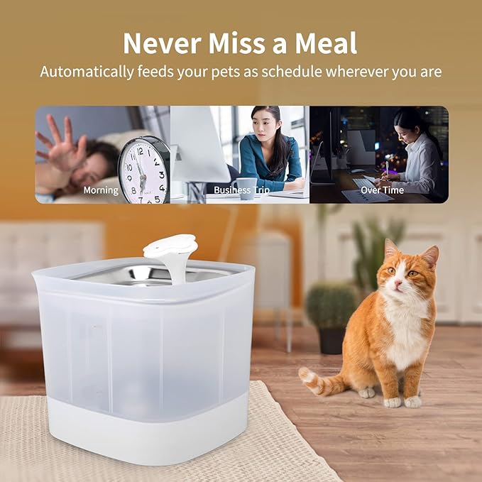 Tyenaza Pet Water Fountain, 2.5L Dog Drinking Fountain, 2 Modes Double Filtration Safe Automatic Cat Water Dispenser for Cat Dog Pet