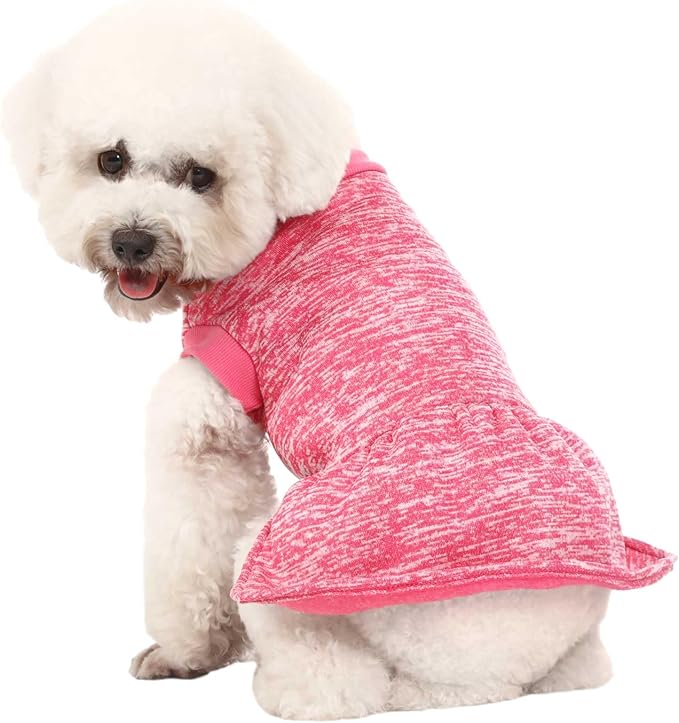 Dog Sweater, Dog Sweaters for Small Dogs, 2, 3 Pack Warm Soft Pet Clothes for Puppy, Medium Large Cat, Dogs Girl or Boy, Dog Shirt for Winter Christmas (Dress Pink+Purple+HotPink, Small)