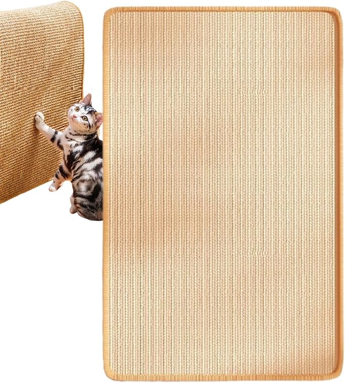 Cat Scratch Mat,Sticky Furniture Protector Scratching Board,Sisal Cat Scratcher Pad | for Apartment, Farmhouse, Living Room, Bedroom, Balcony, Sofa, Bed, Floor