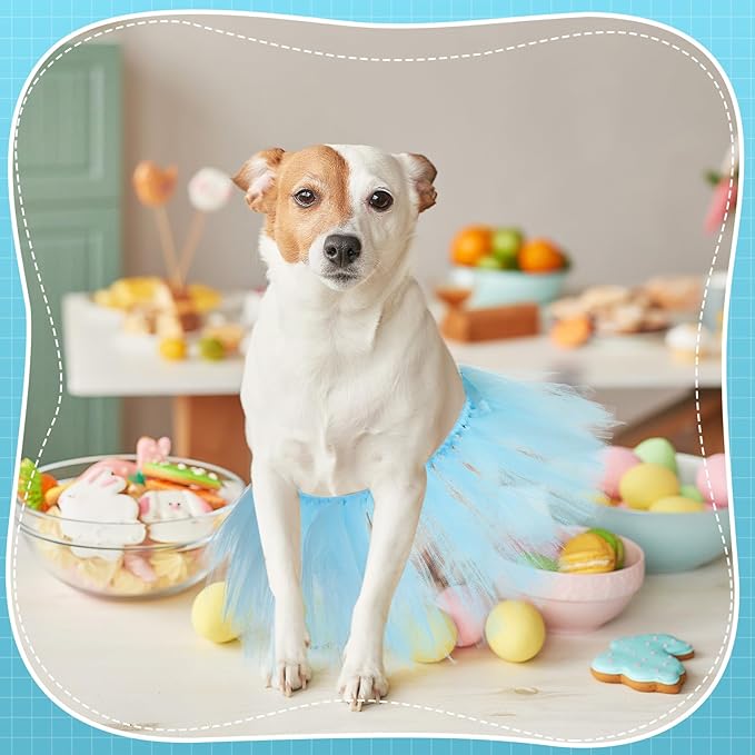 Dog Tutu Tulle Tutu for Dogs Small Large Medium Puppy Dress Ballerina Costume Skirt for Holiday Puppy Cats Bunny Pet Outfit Birthday Wedding Party Photo Prop Supplies(Blue)
