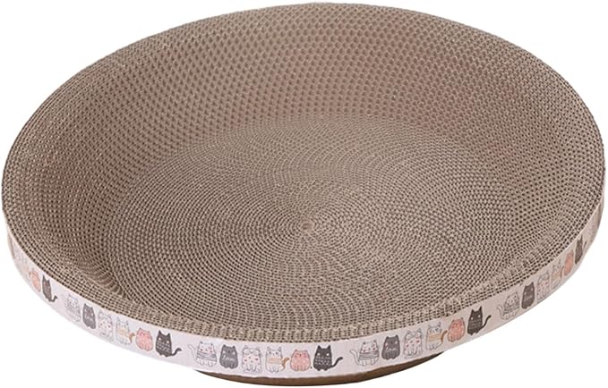 er Cardboard, Pad Bowl Nest for Indoor Cats Grind Claw, ing Board Corrugated Lounge Cat Beds Furniture Protector, L
