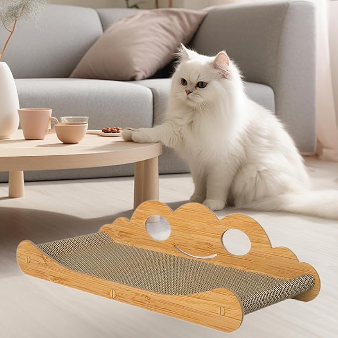 Corrugated Cardboard Cat Scratcher Couch Bed Cat Scratch Pad Luxury Pet Cat Lounge, L