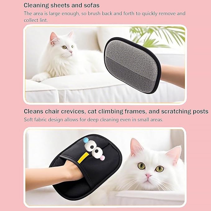 2Pcs Pet Hair Removal Gloves, CTEWRT Pet Hair Remover Gloves for Cats & Dogs, 2025 New Upgraded Animal Fur Removal Tool, Electrostatic Pet Hair Removal Gloves Brush, Reusable Pet Hair Remover Glove