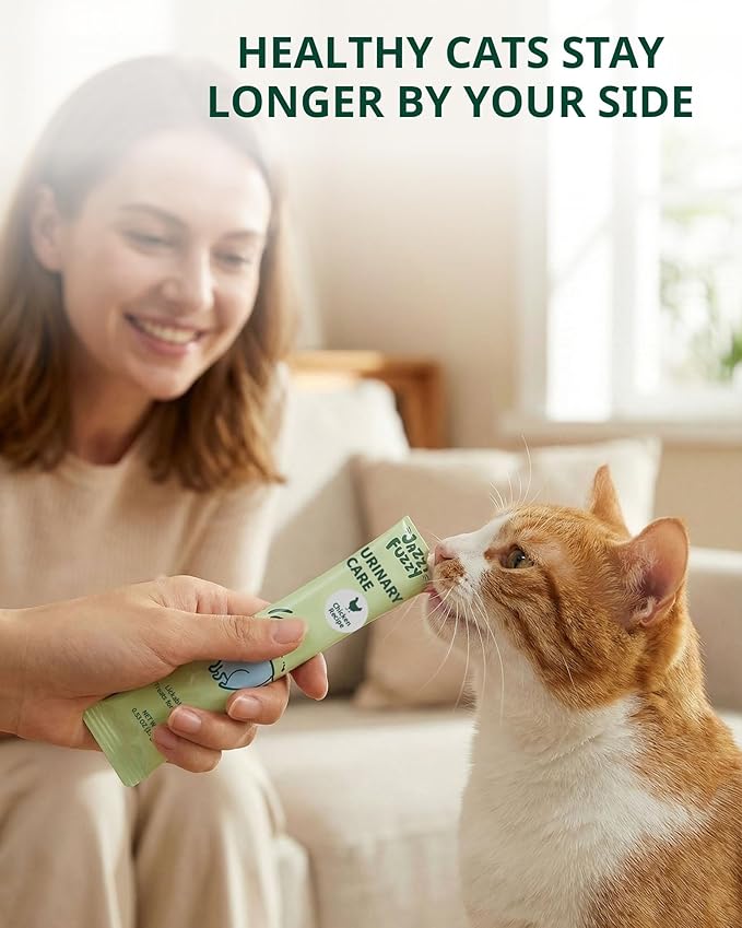 Cat Urinary Treats Lickable, Cranberry, Taurine & L-Lysine for Daily Urinary Wellness,Grain-Free Squeezable Cat Treats with Multivitamins, Real Chicken, 10 Tubes