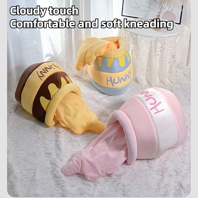 Honey Pot Cat Bed - Comfortable Memory Foam Pet Furniture with Removable Cushion - Stylish and Washable Cat Bed for Small Cats and Breeds (Coffee)