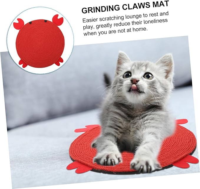SUPVOX Crab Shaped Cat Scratch Board with Sisal Rope Indoor Cat Scratcher Cushion Natural Claw Grinding Mat for Home Play and Furniture Protection