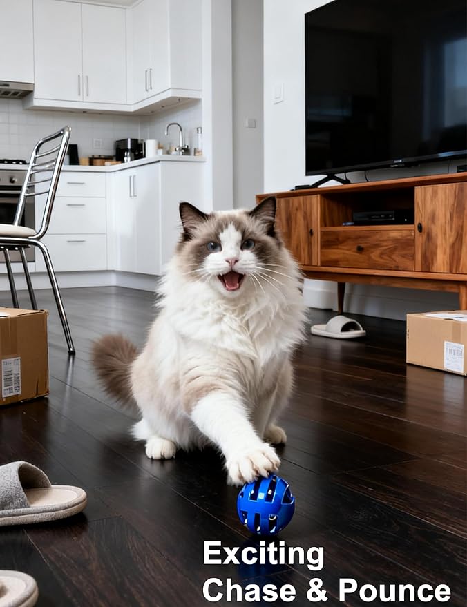 35 Pcs Cat Toys Balls Set for Indoor Cats, Interactive Kitten Toys with Jingle Balls & Catnip to Relieve Boredom, Assorted Pet Play Toys for Kitty (1.5'' - 8.3'')