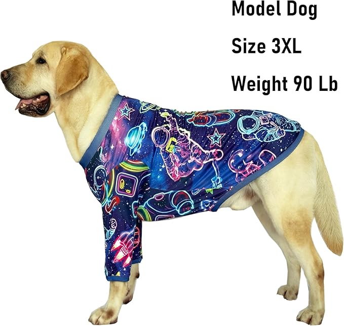 Dog T Shirts with Astronaut Pattern Printed Pet Shirt Softable Pajamas for Large Dogs,Astronaut 2XL