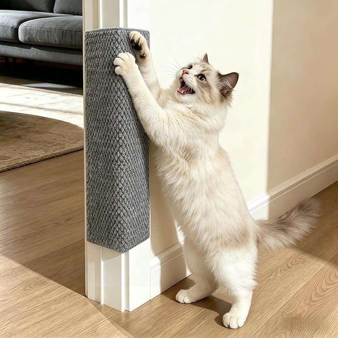 Door & Wall Corner Cat Scratcher, Grey 19.68x7.8 Inch Scratch Pad for Cats, Corner Scratchers for Indoor Cats