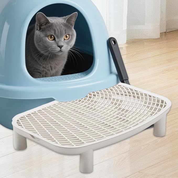 Cat Litter Trapping Mat Ramp Step Easy Clean Washable Non-Slip Footboard for Bathroom Lavatory 18.11x11.81x3.54 inch