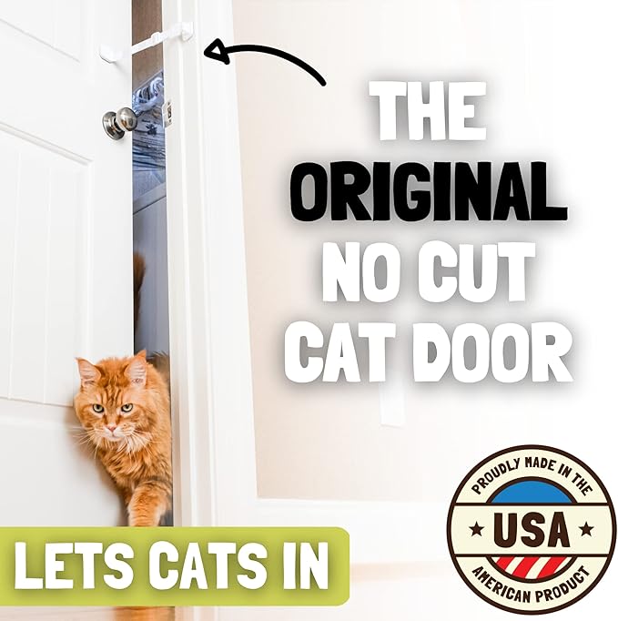 Door Buddy Pet Door Latch for Cats - Grey. Adjustable Cat Door Strap. Dog Proof Litter Box & Feeding Station Without Pet Gate. Most Customizable Cat Door Holder for Interior Door.