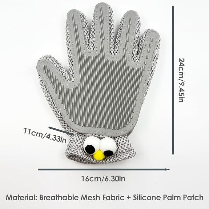 2PCS Double-Sided Pet Hair Remover Gloves - Reusable Gentle Shedding Brushes for Dogs, Cats & Horses with Long and Short Hair, Carpet Rake for Carpet, Couch, Furniture, Car Interior
