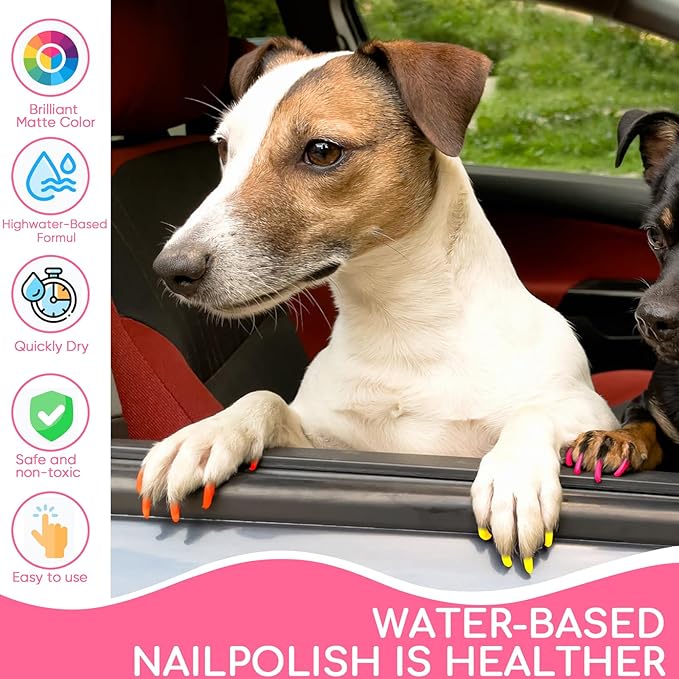 OLINGYOU Dog Nail Polish， Dog Nail Polish Pens Quick Dry-6 Colors, Pet Nail Polish Set for Dogs， DIY Dogs Puppy Nails, Dog Safe Nail Polish Non Toxic, Odorless, Easy to Apply