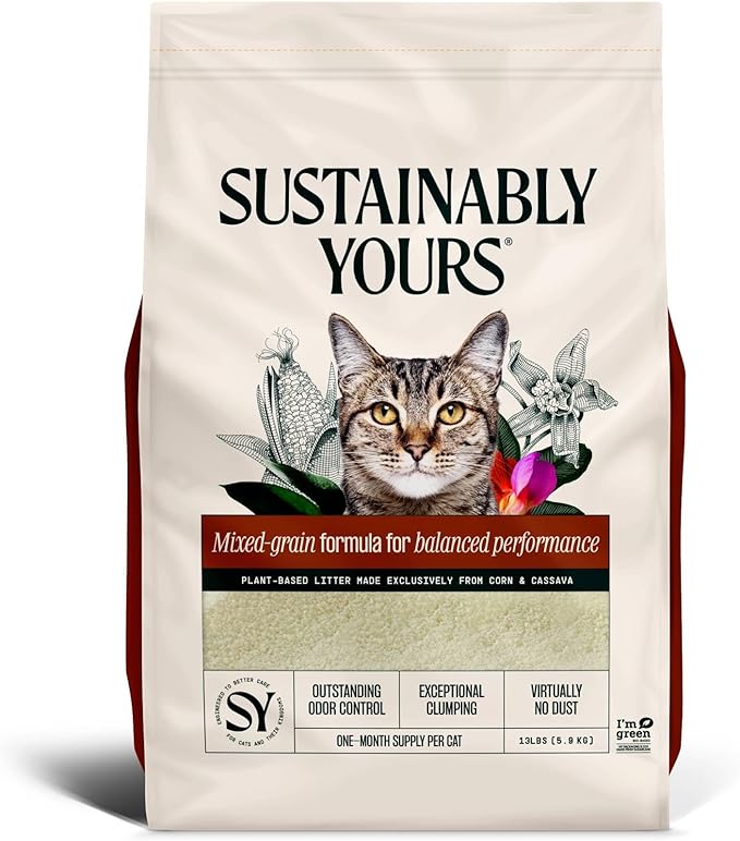Sustainably Yours Natural Cat Litter, Multi-Cat, 13 lbs