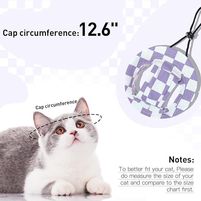 QBLEEV Cat Hats for Cats Only, Sphynx Hat with Ear Hole, Kitten Headwear Mini Sun Sombrero Caps, Summer Cat Cowboy Hats, Pet Chihuahua Sunscreen Baseball Outdoor Climbing Cap Birthday Party