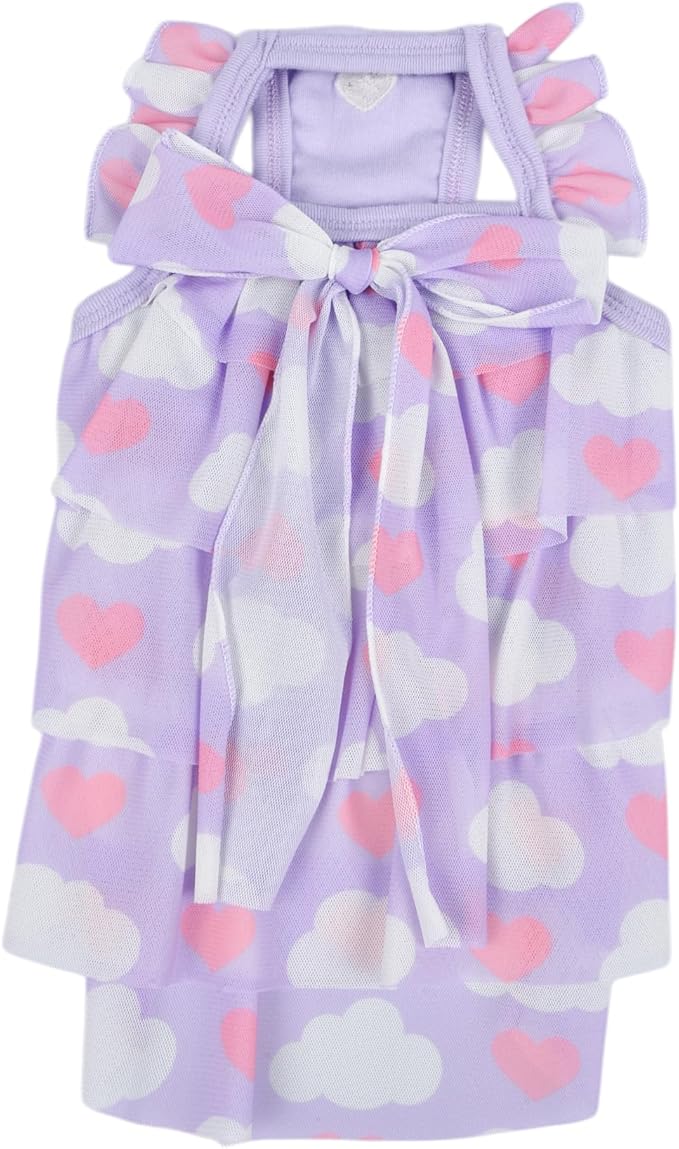 Pinkaholic New York Suri Dog One-Piece Dress Trendy Fashionable Cute Elegant Dog Apparel for Small Dogs, Purple, Medium