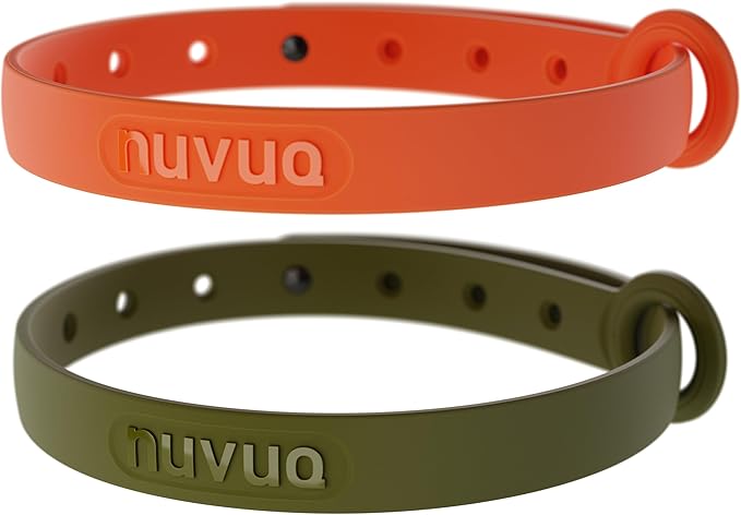2 Pack Breakaway Cat Collar - Soft, Comfortable, and Lightweight Safety Buckle Collar with Name Tag Ring for Outdoor Cats and Sensitive Skin Kittens by Nuvuq (6 ⅞" to 10 ¼") (Orange and Green)