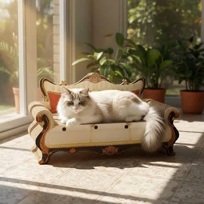 Generic Cardboard Cat Scratcher Bed Wear-Resistant Animal Furniture 2-in-1 Design