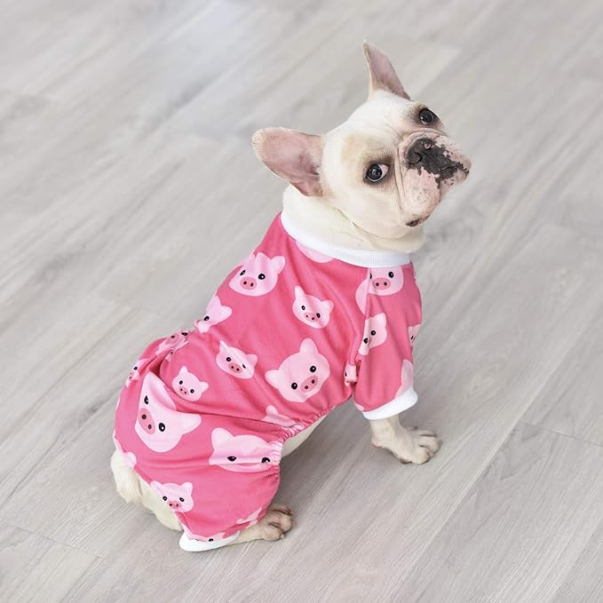 CuteBone Dog Halloween Pajamas Puppy Onesies Small Dogs Soft Pjs Coat Cat Apparel Comfy Pet Christmas Clothes Outfit Doggie Bodysuit P46S