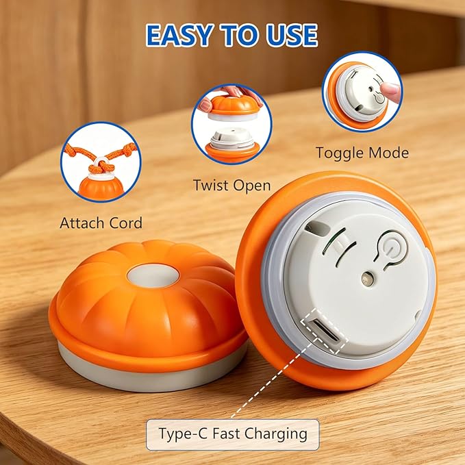 Interactive Dog Ball, 360° Self-Moving Dog Toy with LED Lights & Squeaker, Automatic Fetch Toy for Boredom & Training, USB-C Rechargeable Smart Pet Toy for Small Medium Dogs & Cats