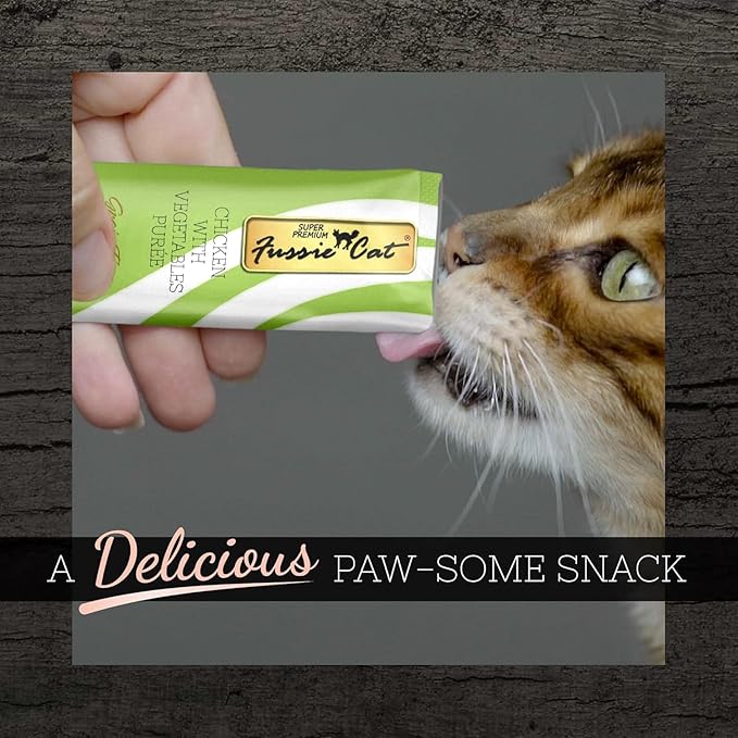 Fussie Cat Chicken with Vegetables Puree - 0.5 Ounce Tubes (Pack of 72 Tubes)