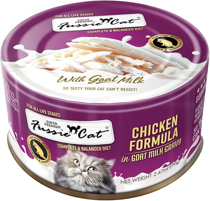 Fussie Cat Chicken in Goat Milk Wet Cat Food, 2.47-oz Can, 24 Pack with HS Can Lid