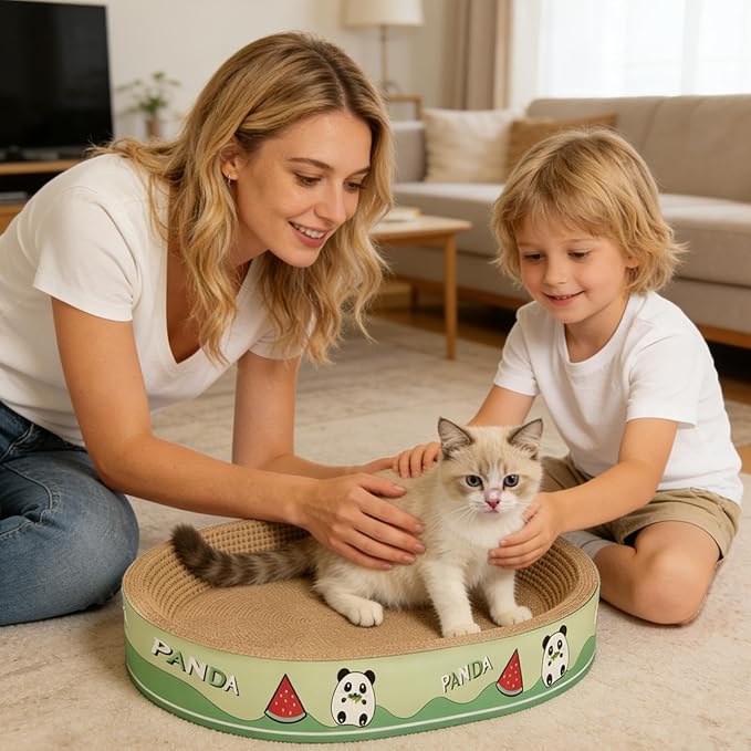 Genérico Cat Scratcher Bed, Chew and Safe Ergonomic Protection for Furniture | Indoor Cat Scratcher Living Room | for Bedroom, Balcony, Corner, Floor or Apartment