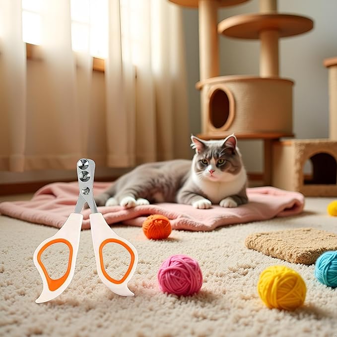 Jowxsx Orange Cat Nail Clippers with Circular Cut Hole,Cat Claw Clippers Cat Nail Trimmers Avoid Over Cutting Pet Nail Clippers Grooming Tool for Cat,Cat Nail and Trimmers，Grooming
