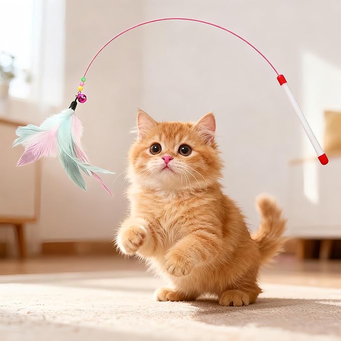 Cat Tunnel Tube Toys 3 Way Collapsible, Interactive Play Tube with Hanging Ball, Cat Tunnels for Indoor Cats, Cat Play Tunnel with Peek Hole for Kitty, Kitten, Rabbit, Puppy