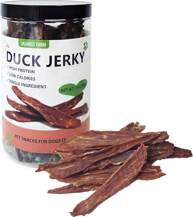 Duck Jerky Dog Treats, 100% Real Duck Breast, Single Ingredient Grain Free Dog Treats, High Protein Low Fat Training Treats for Dogs, Healthy Chewy Treats for Small Medium Large Dogs, 7 oz