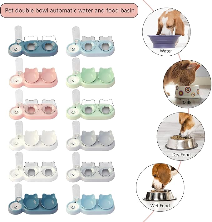 Pet Automatic Watering and Feeding Bowl Set Featuring Clear and Durability Wonderful for Every Shape of Pet Cats Food Bowl for Indoor Small Cats Food Bowl for Small Cats