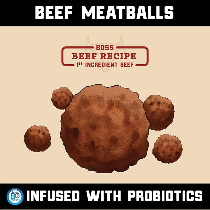 Boss Dog Boss Proballs Meatball Treats for Dogs & Cat, Beef Recipe, 6 oz Jar (Jar of 2)