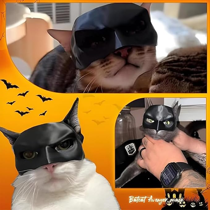 Cat Mask Cosplay, Cat Bat Hat, Cat Mask for Halloween, Funny Cat Costumes Pet Party Accessories