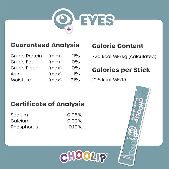 Choolip Squeeze Vita Stick Lickable Cat and Dog Treats, 49-Count Eye Support Variety Pack, Chicken and Tuna with Lutein, Omega-3 and Grapeseed Extract