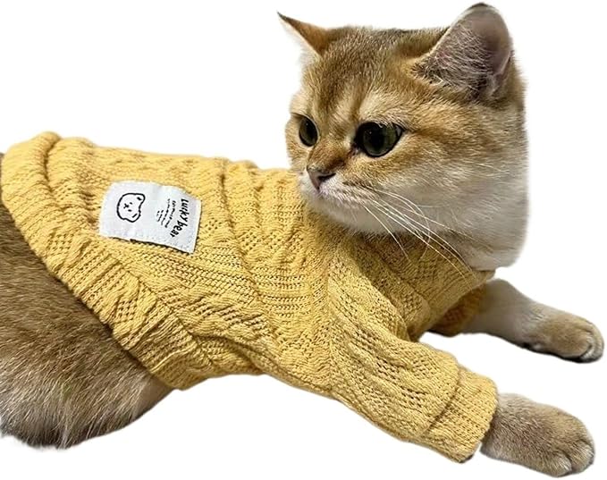 Kitten Clothes, Dog Cat Sweaters Pet Puppy Knitwear Costume Fall Winter Coat for Small Medium Cats Dog Girl Boy Fit 2.2-23lb