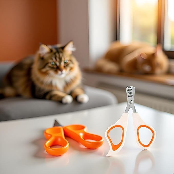 Jowxsx Orange Cat Nail Clippers with Circular Cut Hole,Cat Claw Clippers Cat Nail Trimmers Avoid Over Cutting Pet Nail Clippers Grooming Tool for Cat,Cat Nail and Trimmers，Grooming