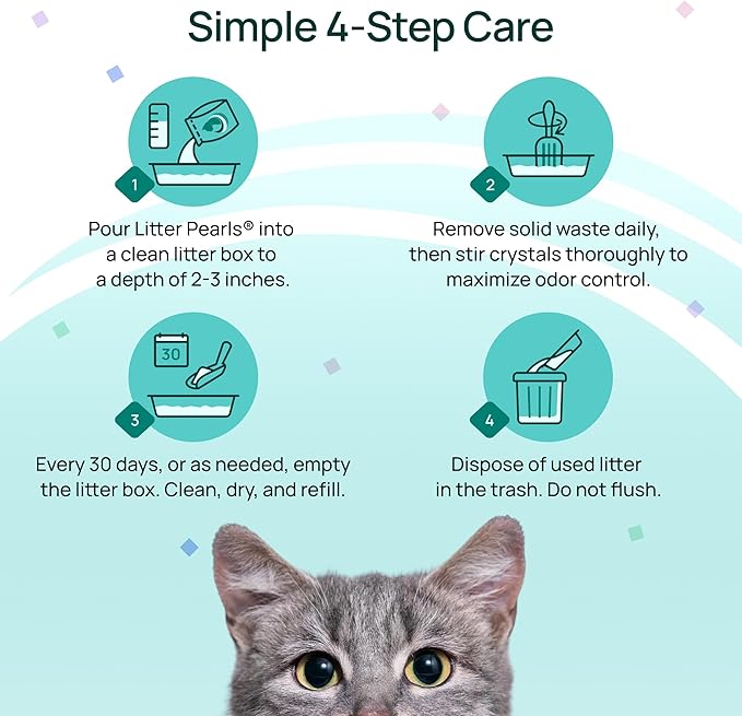 Litter Pearls Micro Fresh Scented Non-Clumping Crystal Cat Litter with Odorbond, 7 lb