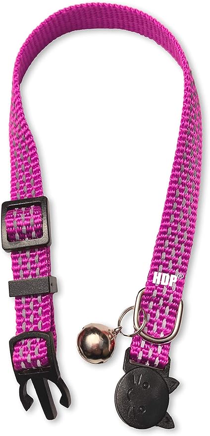 HDP Breakaway Reflective Cat Collars Color:Pink