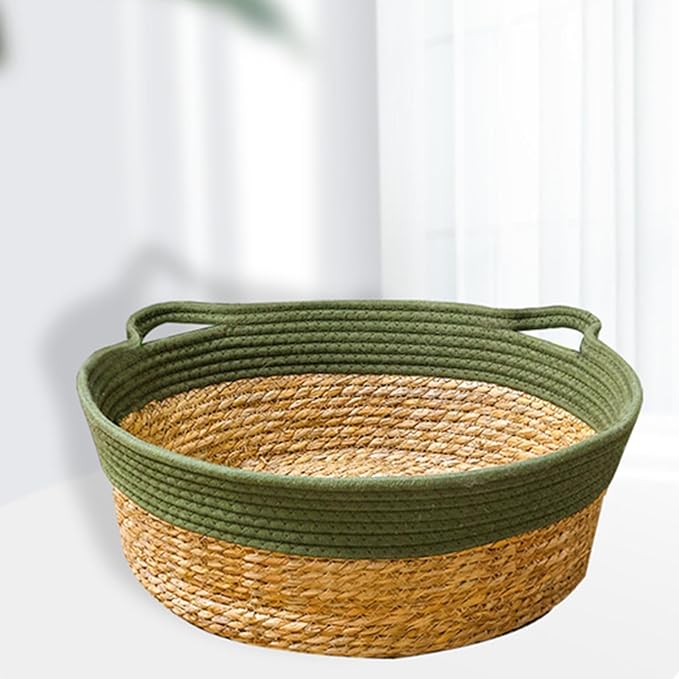 Straw House for Cats Dog Interaction Sleep Rest Nest Bed Hideouts Basket Bed Rest Furniture Nest