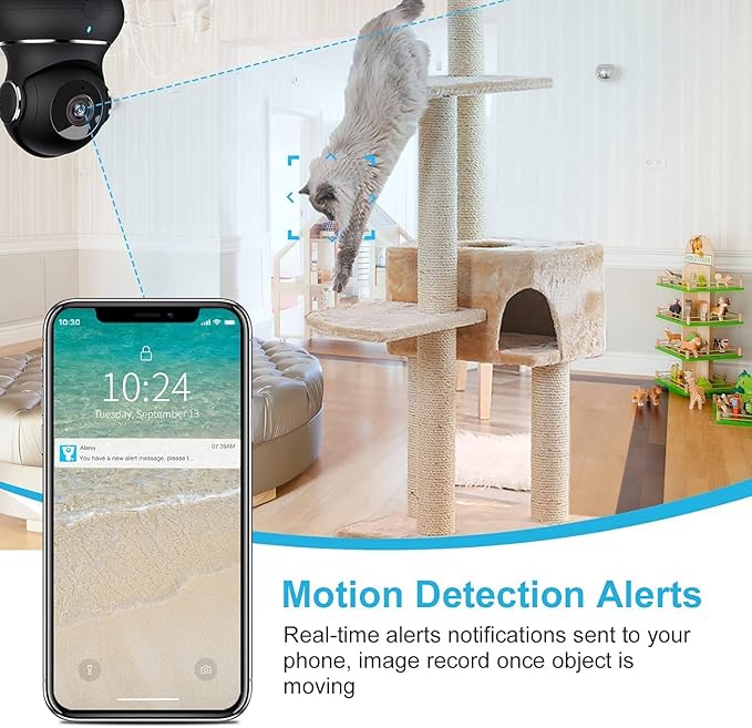 litokam 2K Indoor Camera, 360 Pan/Tilt Home Security Cameras with Motion Detection, Pet Cam with Phone App, Baby Monitor with Night Version, WiFi Camaras, Two Way Audio, Work with Alexa, 2 Pack