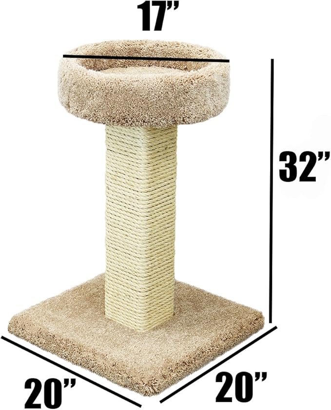 Prestige Cat Trees Beige Solid Wood Cat Scratching Post and Sleeper, Large