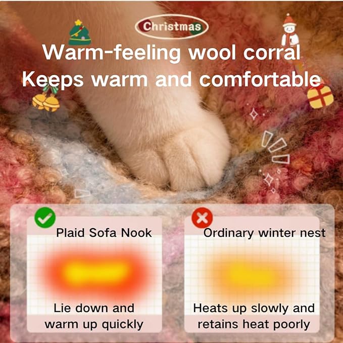 Vintage Furniture Style Sofa Pet Bed - Detachable Washable Plush Dog & Cat Couch with Metal Frame, Retro Style Pet Furniture, Soft Cozy Support for Pets (M)