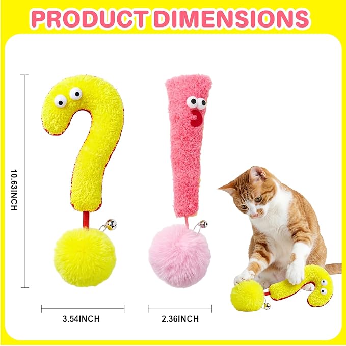 Walfront Interactive Cat Toy Self Play Plush Cat Toy with Bell Base, Boredom Relief Kitten Toy for Indoor Cats, Soft Durable Cat Exercise Toy for Energy Release Furniture Protection Cute Pet Toy